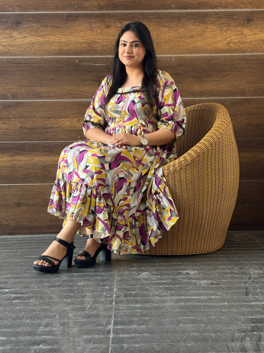 Multi Dress with Frill Style