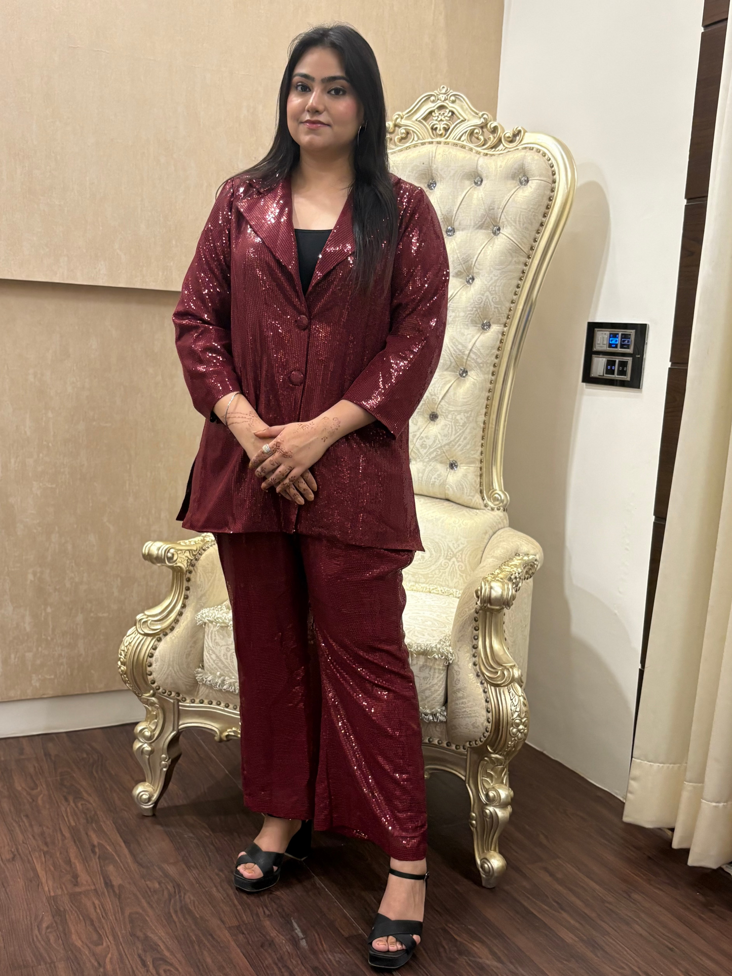 Maroon Sequin Co-ord