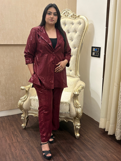 Maroon Sequin Co-ord