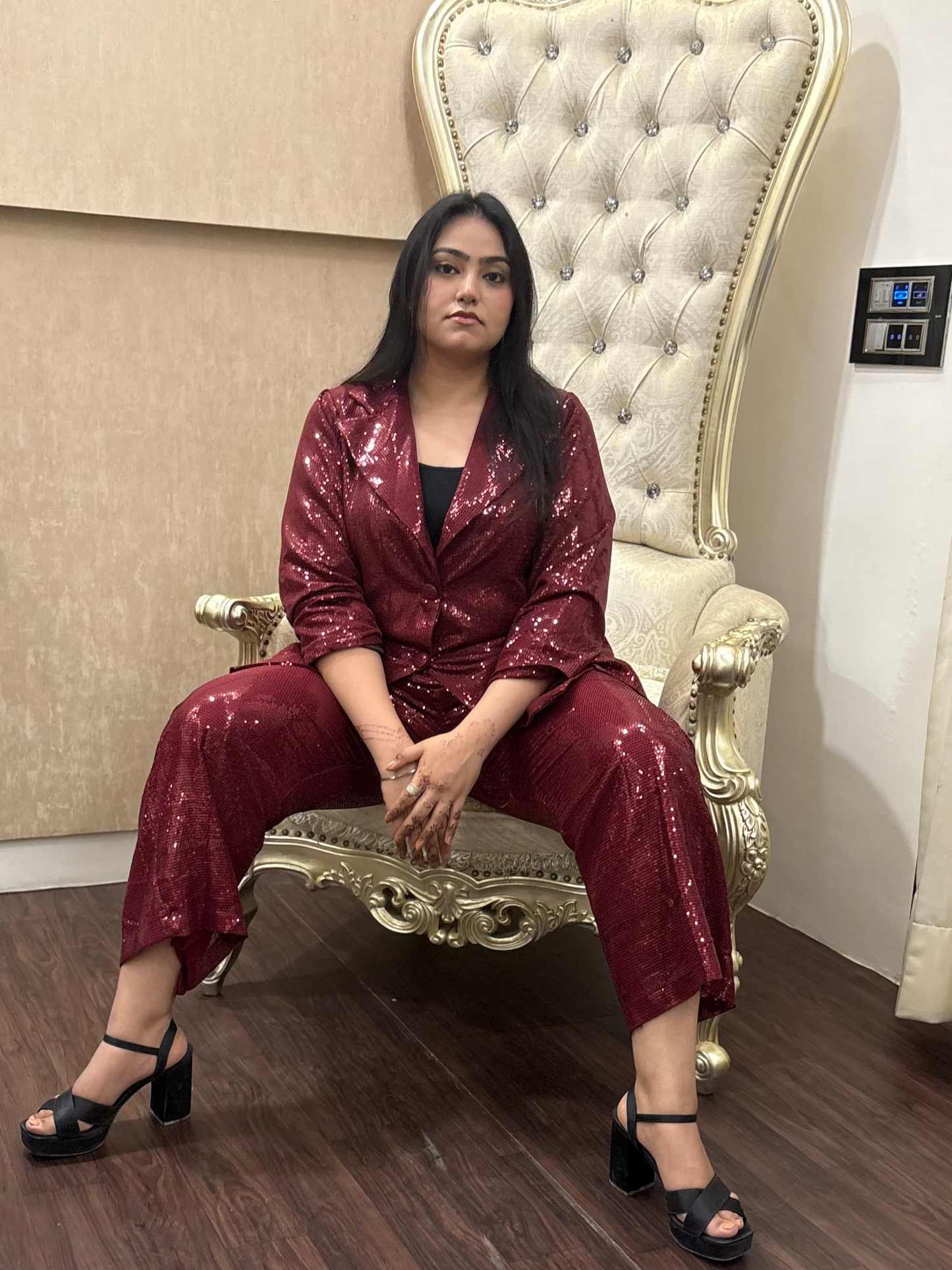 Maroon Sequin Co-ord