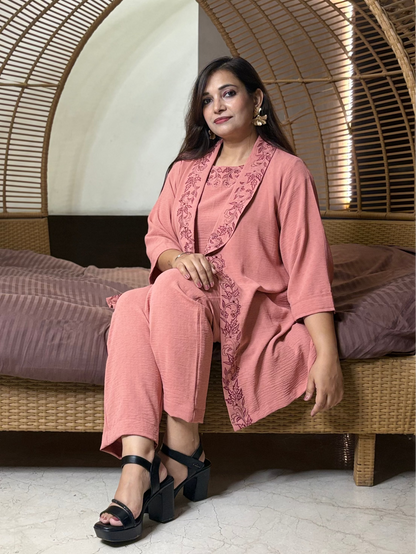 Peach Three Piece Co-ord Set