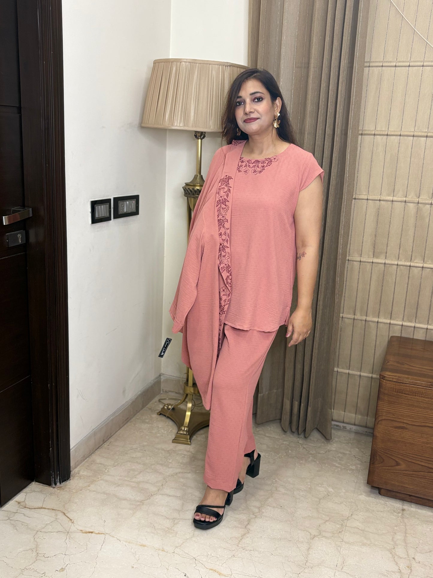 Peach Three Piece Co-ord Set