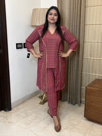 Reddish Three Piece Co-ord Set