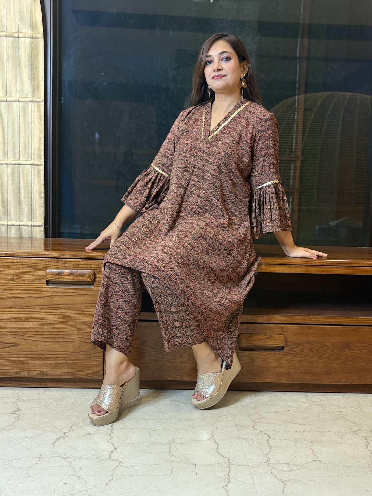 Printed C cut Co-ord Set