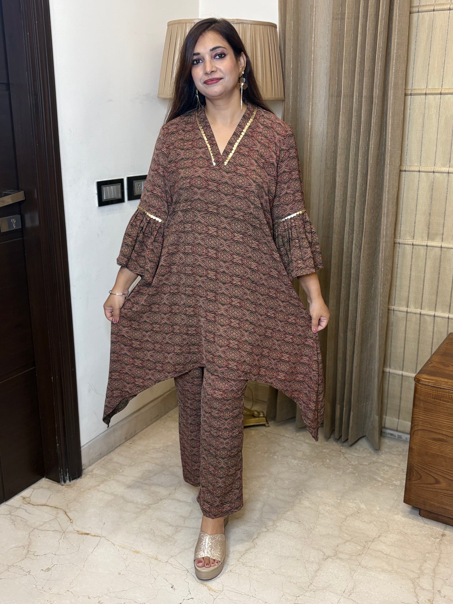 Printed C cut Co-ord Set