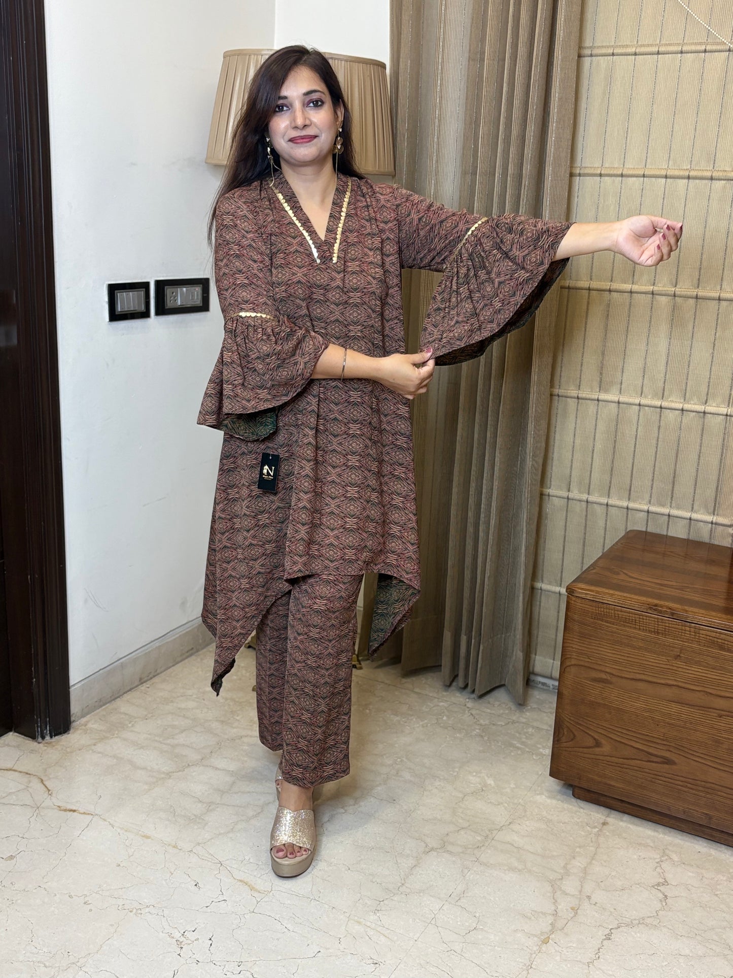 Printed C cut Co-ord Set