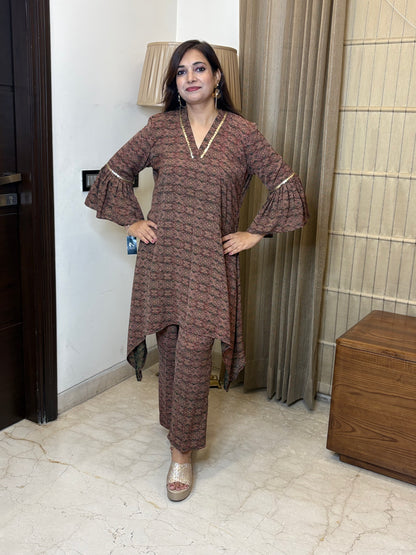 Printed C cut Co-ord Set