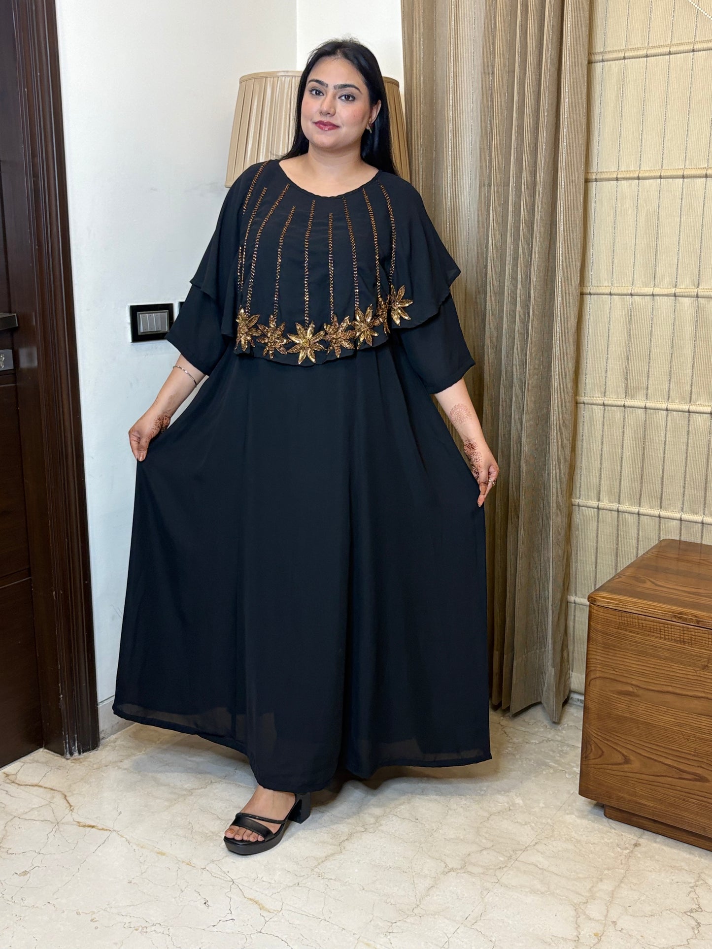 Black Dress with Handwork