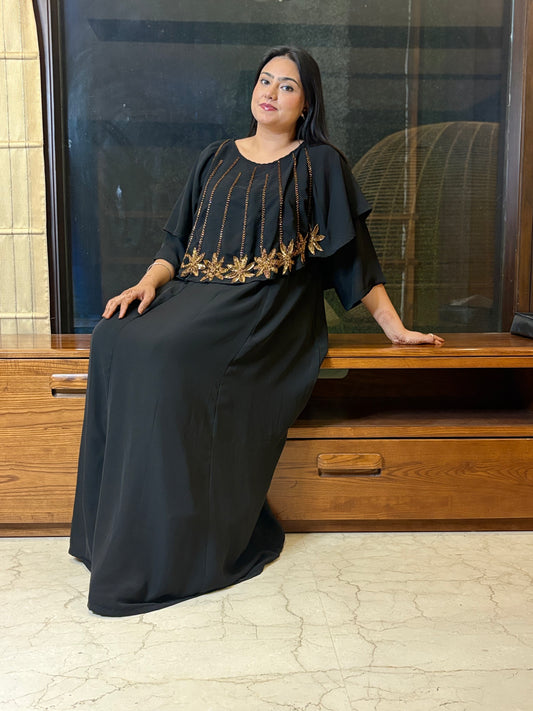 Black Dress with Handwork