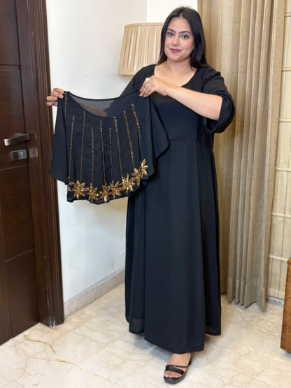 Black Dress with Handwork