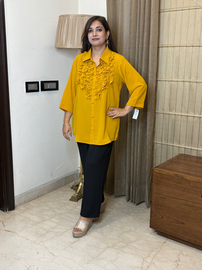 Mustard Shirt with Frill