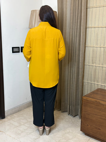 Mustard Shirt with Frill