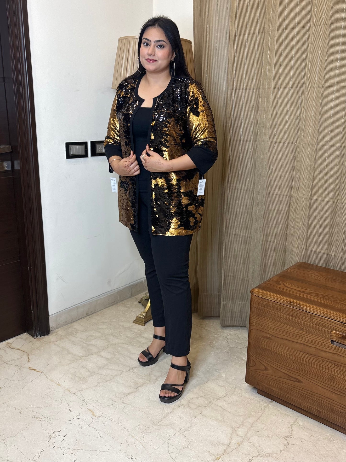 Black and Gold Dual Sequin Flap