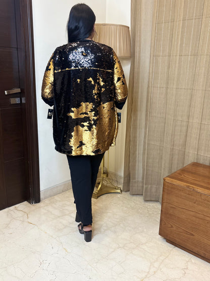 Black and Gold Dual Sequin Flap