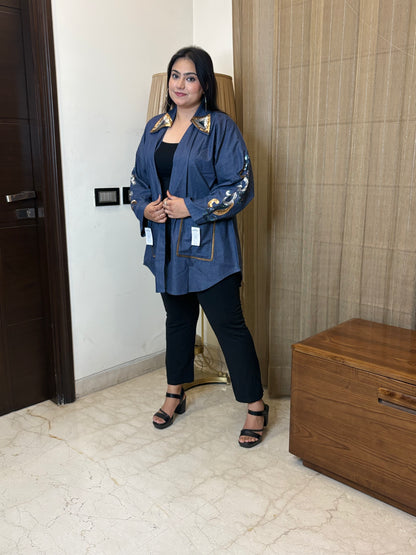 Denim Flap with Hand Work