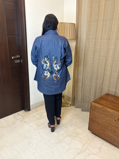 Denim Flap with Hand Work