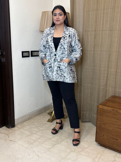 Classic Paparazzi Black and White Blazer
