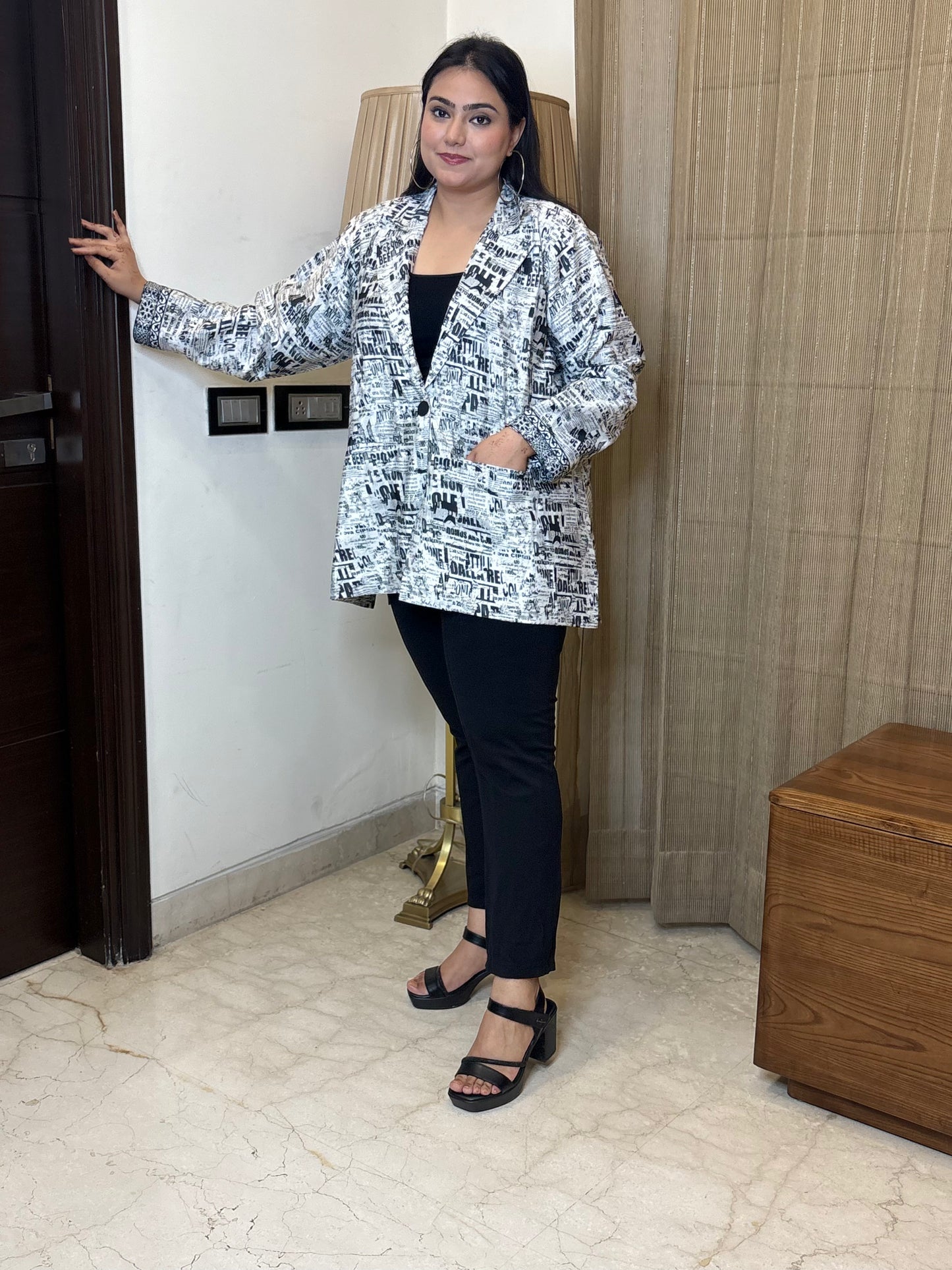 Classic Paparazzi Black and White Blazer