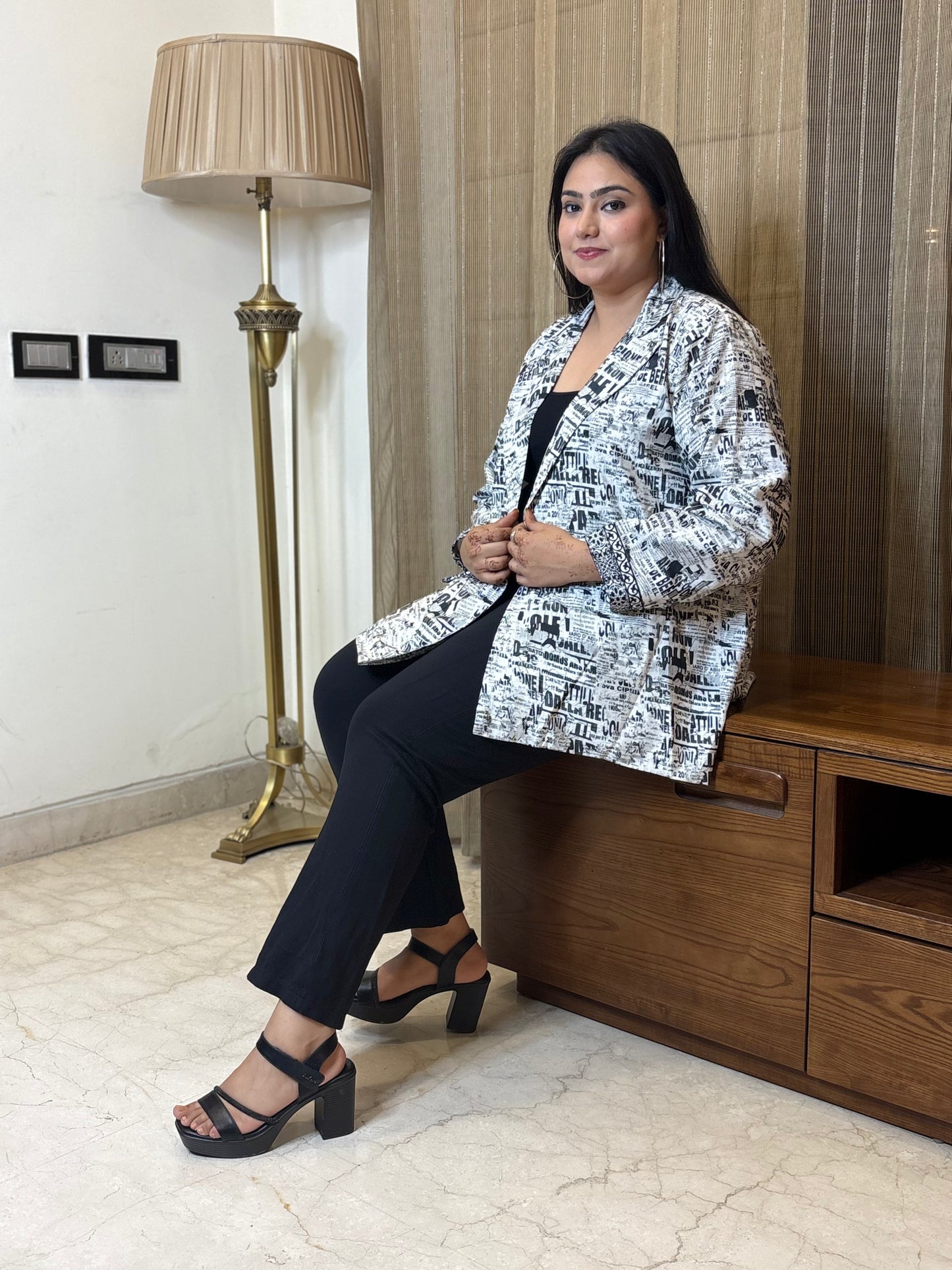 Classic Paparazzi Black and White Blazer