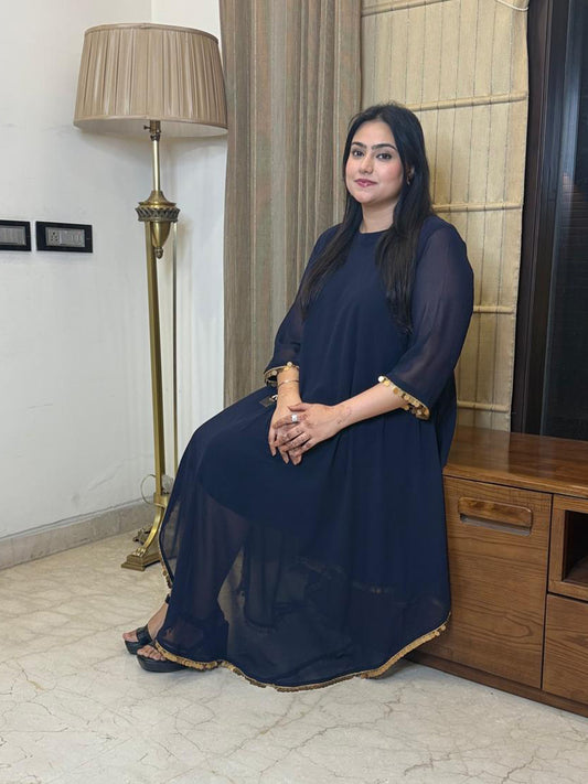 Navvy Blue Dress with Coin Detailing